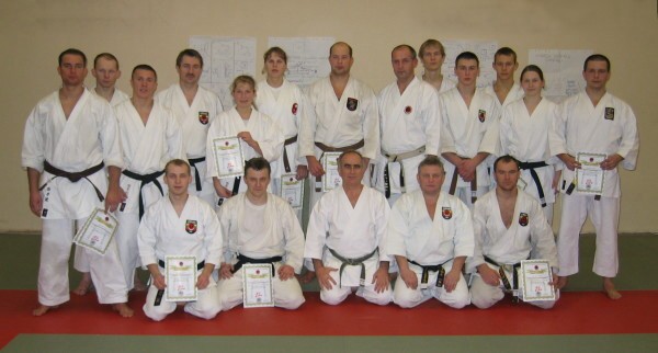 Seminaro dalyviai su gautais SHIAI KUMITE sertifikatais